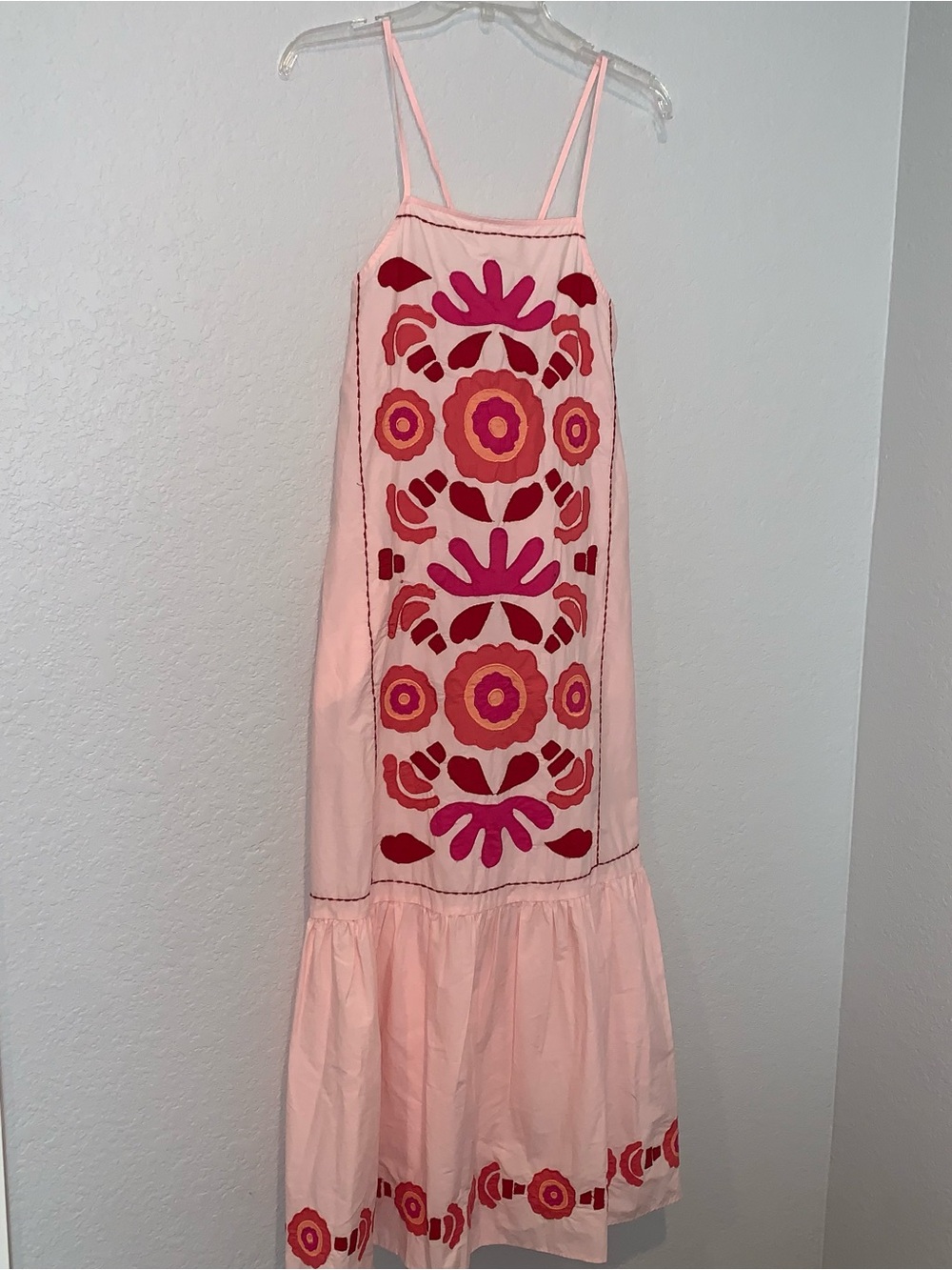 New $89 Zara Embroidered Pink Maxi Dress Limited Edition Small 0881/131 - Picture 11 of 13